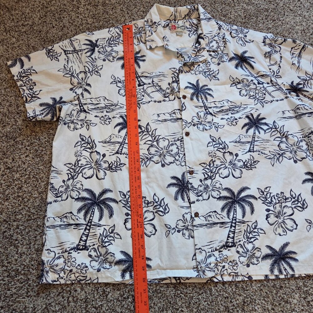 Vintage Hilo Hattie Hawaiian Shirt Mens 4XL Button Up Palm Trees Floral Resort - Picture 5 of 8